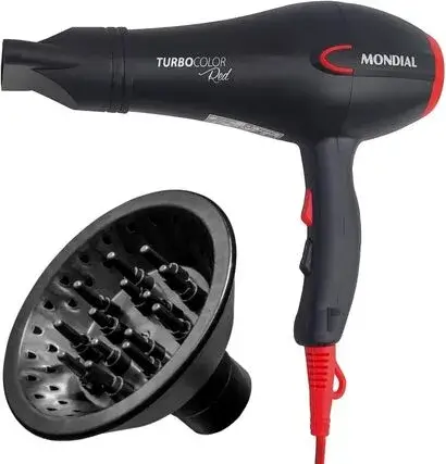 Secador de Cabelo Mondial Turbo Color Red 2000W